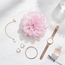 Load image into Gallery viewer, Pink Camellia Flower Sparkle Brooch Hair Clip