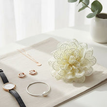 Load image into Gallery viewer, Yellow Camellia Flower Sparkle Brooch Hair Clip