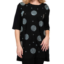 Load image into Gallery viewer, Short Sleeve T-Shirt Black Bling Circles for Women