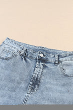 Load image into Gallery viewer, Sky Blue Light Wash Frayed Slim Fit High Waist Jeans