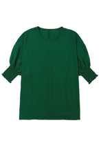 Load image into Gallery viewer, White Smocked Wrist Shift Top
