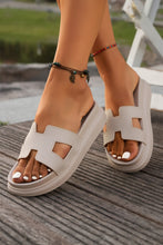 Load image into Gallery viewer, Beige Cutout Design Open Toe Platform Slippers (Run Small, Size Up)