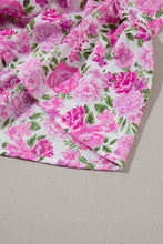 Load image into Gallery viewer, Pink Plus Size Floral Print Smocked Puff Sleeve Dress