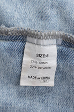 Load image into Gallery viewer, Blue Lapel Distressed Raw Hem Buttons Denim Jacket