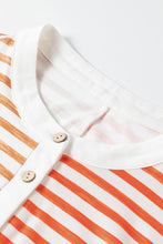 Load image into Gallery viewer, Orange Stripe Oversized Buttoned Front Sleeveless Wide Leg Jumpsuit