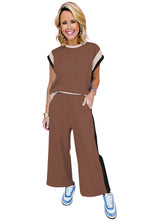 Load image into Gallery viewer, Strawberry Pink Color Block Detail Casual Two-piece Set
