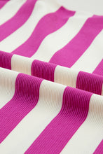Load image into Gallery viewer, Rose Stripe Cap Sleeve Pocketed Shift T-shirt Dress