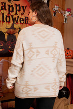 Load image into Gallery viewer, Apricot Plus Size Western Aztec Print Loose Sweater
