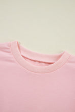Load image into Gallery viewer, Light Pink Rhinestone Pearl Puff Half Sleeve Top