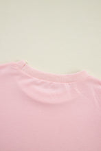 Load image into Gallery viewer, Light Pink Rhinestone Pearl Puff Half Sleeve Top