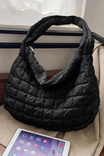 Load image into Gallery viewer, White Quilted Zipper Large Shoulder Bag