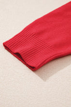 Load image into Gallery viewer, Fiery Red Tinsel merry Pattern Drop Shoulder Plus Size Sweater