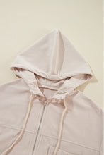 Load image into Gallery viewer, Real Teal Corduroy Drawstring Hooded Pocket Zip Up Jacket