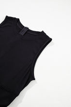 Load image into Gallery viewer, Black Cinched Waist Sleeveless Wide Leg Jumpsuit