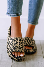 Load image into Gallery viewer, Leopard Print Thick Sole Slip On Slippers