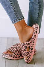 Load image into Gallery viewer, Leopard Print Thick Sole Slip On Slippers