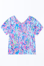 Load image into Gallery viewer, Sky Blue Loose Painted Floral Tee