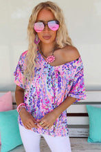 Load image into Gallery viewer, Sky Blue Loose Painted Floral Tee