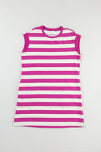 Load image into Gallery viewer, Rose Stripe Cap Sleeve Pocketed Shift T-shirt Dress