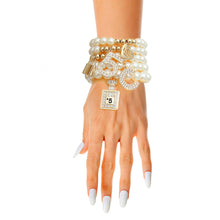 Load image into Gallery viewer, Cream Pearl No. 5 Boutique Charm Bracelets