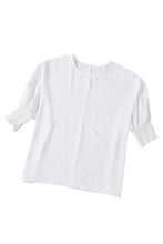 Load image into Gallery viewer, White Smocked Wrist Shift Top