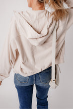 Load image into Gallery viewer, Real Teal Corduroy Drawstring Hooded Pocket Zip Up Jacket