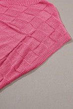 Load image into Gallery viewer, Dusty Pink Lattice Textured Knit Short Sleeve Sweater