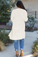 Load image into Gallery viewer, Beige Flower Embroidered Drop Shoulder Open Front Duster Cardigan