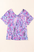 Load image into Gallery viewer, Sky Blue Loose Painted Floral Tee