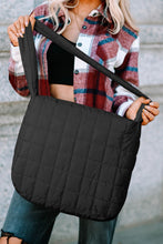 Load image into Gallery viewer, White Quilted Zipper Large Shoulder Bag