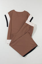 Load image into Gallery viewer, Strawberry Pink Color Block Detail Casual Two-piece Set