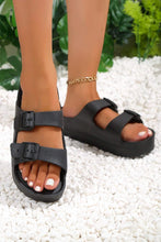 Load image into Gallery viewer, Black Double-buckle EVA Slippers