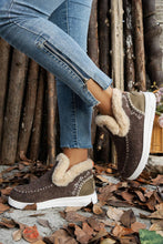 Load image into Gallery viewer, Carbon Grey Suede Stitching Patchwork Plush Lined Anklet Boots