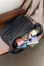Load image into Gallery viewer, White Quilted Zipper Large Shoulder Bag