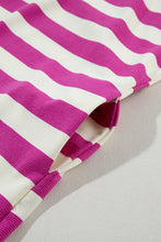 Load image into Gallery viewer, Rose Stripe Cap Sleeve Pocketed Shift T-shirt Dress