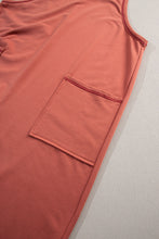 Load image into Gallery viewer, Gold Flame Side Pockets Harem Pants Sleeveless V Neck Jumpsuit