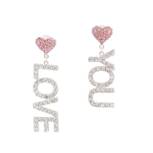 Load image into Gallery viewer, Pink Silver LOVE YOU Earrings
