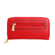 Load image into Gallery viewer, Zipper Wallet Red Soft Grain for Women