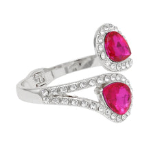 Load image into Gallery viewer, Cuff Brilliant Fuchsia Teardrop Crystal Bracelet