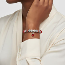 Load image into Gallery viewer, Silver Snake Chain Red Charm Women's Bracelet