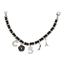 Load image into Gallery viewer, Mini Bucket Black Quilted Silver Camellia Luxe Bag