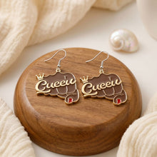 Load image into Gallery viewer, Silver Queen Raised Fist Fish Hook Earrings