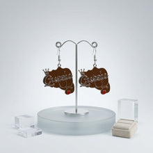 Load image into Gallery viewer, Silver Queen Raised Fist Fish Hook Earrings