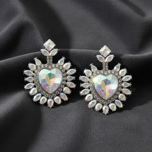 Load image into Gallery viewer, Stud Aurbo Crystal and Glass Heart Earrings