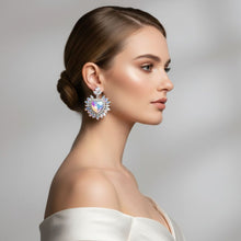 Load image into Gallery viewer, Stud Aurbo Crystal and Glass Heart Earrings
