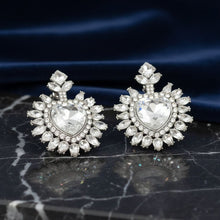 Load image into Gallery viewer, Stud Clear Crystal and Glass Heart Earrings