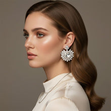 Load image into Gallery viewer, Stud Clear Crystal and Glass Heart Earrings
