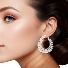 Load image into Gallery viewer, Stud Gold Baguette Crystal Teardrop Earrings Women