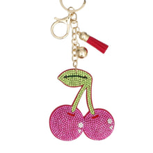 Load image into Gallery viewer, Keychain Cheeky Coquette Fuchsia Cherry Bag Charm