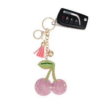 Load image into Gallery viewer, Keychain Cheeky Coquette Pink Cherry Bag Charm